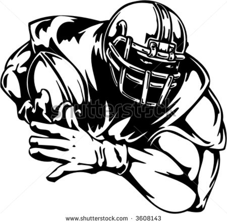 450x445 Female American Football Player Clipart