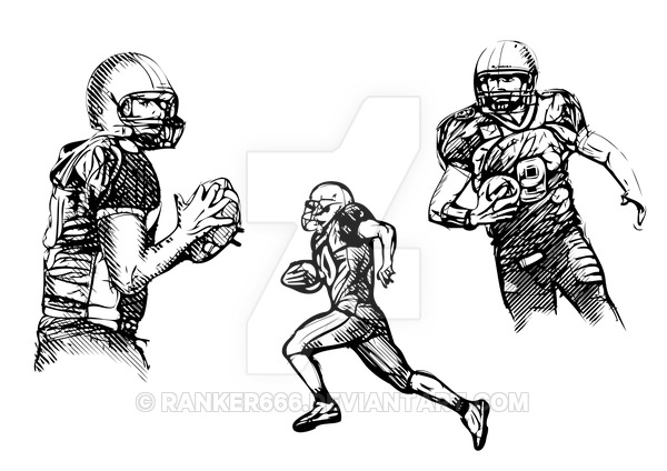 600x424 American Football Players Vector Illustration By Ranker666 On