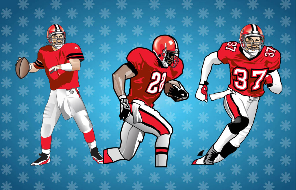 1024x657 American Football Players Vector Vector Art Amp Graphics
