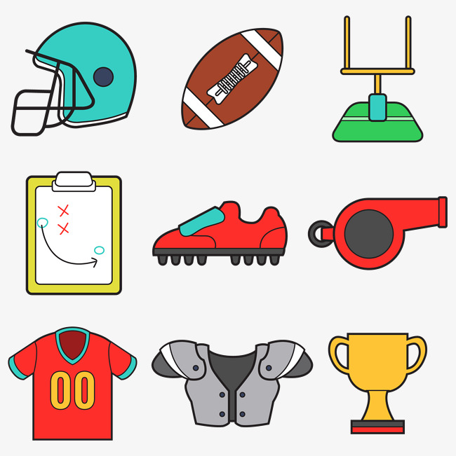 650x651 American Football Vector Accessories, Football Clipart, Physical