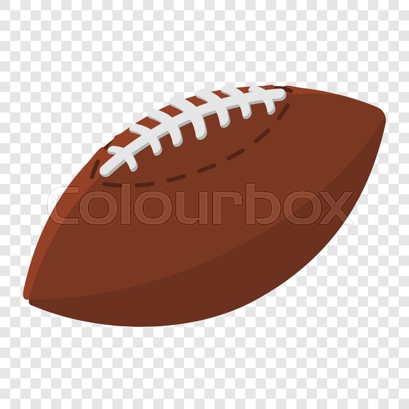 800x800 American Football Ball Cartoon Illustration. Cartoon Symbol On