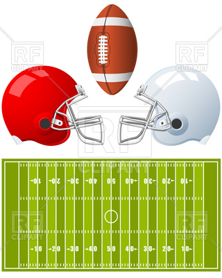 320x400 Two Sport Helmets And Field For American Football Vector Image