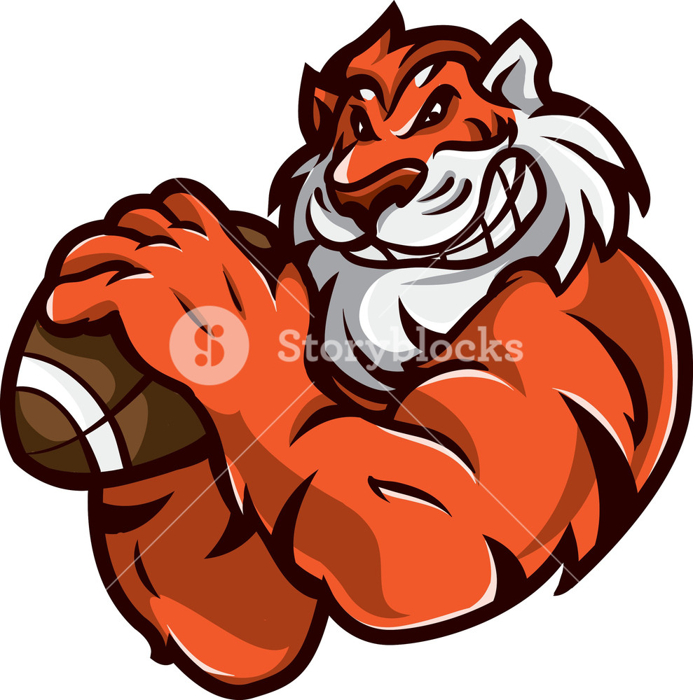 989x1000 American Football Vector Mascot Royalty Free Stock Image