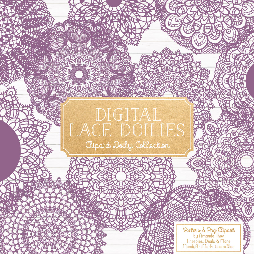 864x864 Amethyst Round Lace Doily Vectors