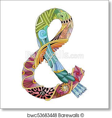 362x382 Art Print Of Hand Drawn Zentangle Ampersand. Vector Decorative