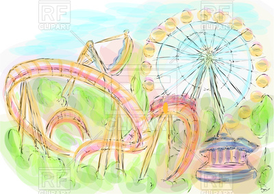 400x283 Amusement Park Vector Image Vector Artwork Of Architecture