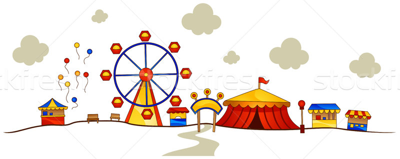 800x319 Theme Park Vector Illustration Lenm ( 361621) Stockfresh