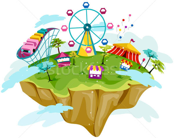 600x474 Theme Park Vector Illustration Lenm ( 414750) Stockfresh