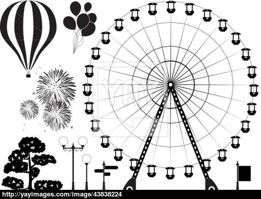 512x391 Vector Elements Of Amusement Park Vector