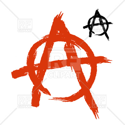 400x400 Anarchy Symbol In Grunge Style Vector Image Vector Artwork Of