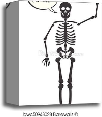 342x390 Canvas Print Of Skeleton Human Anatomy. Vector Halloween Black