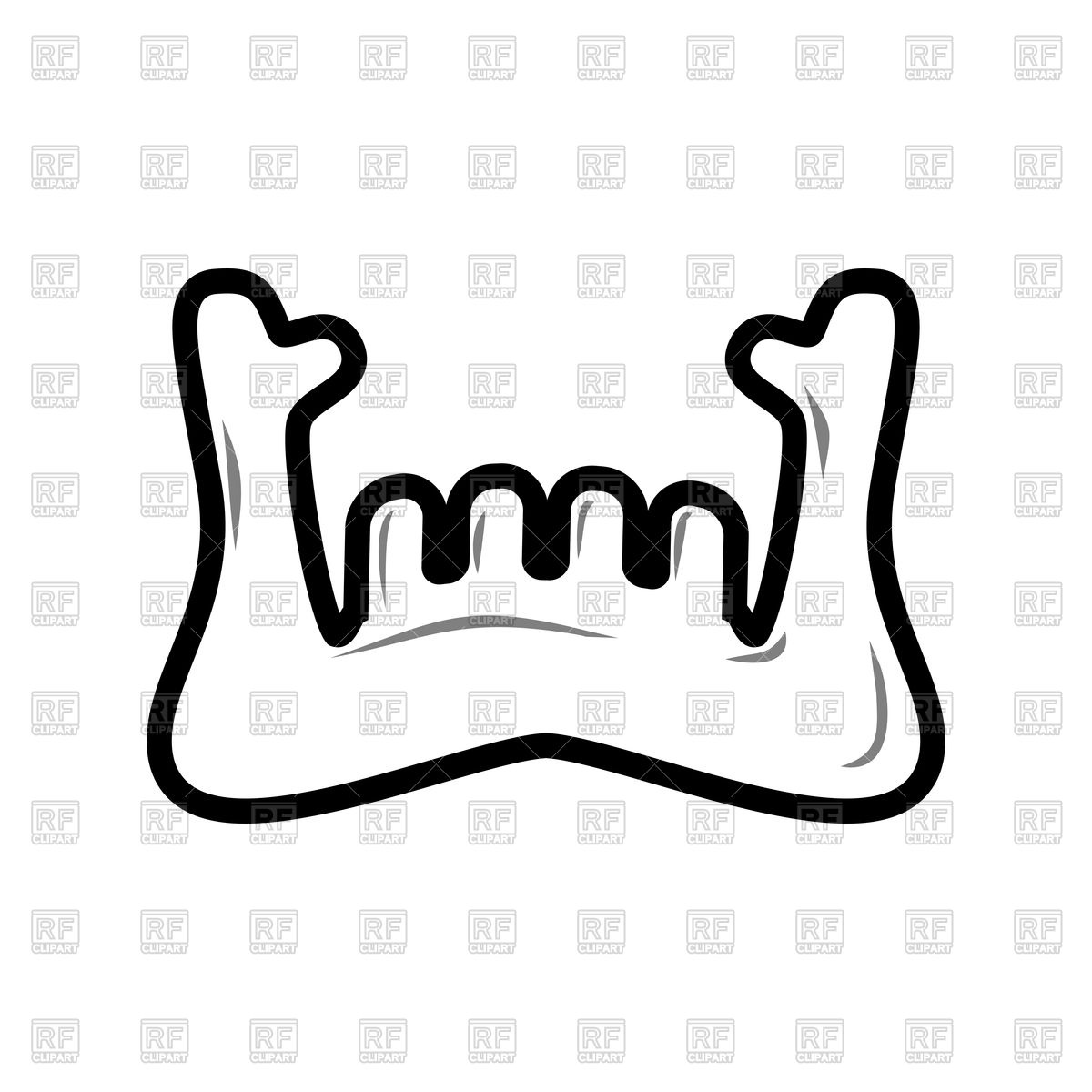 1200x1200 Human Mandible. Lower Jaw. Anatomy Of Bone. Part Of Skull Vector