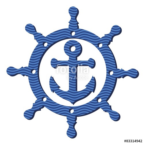 500x500 Logo Steering Wheel And Anchor. Stock Image And Royalty Free