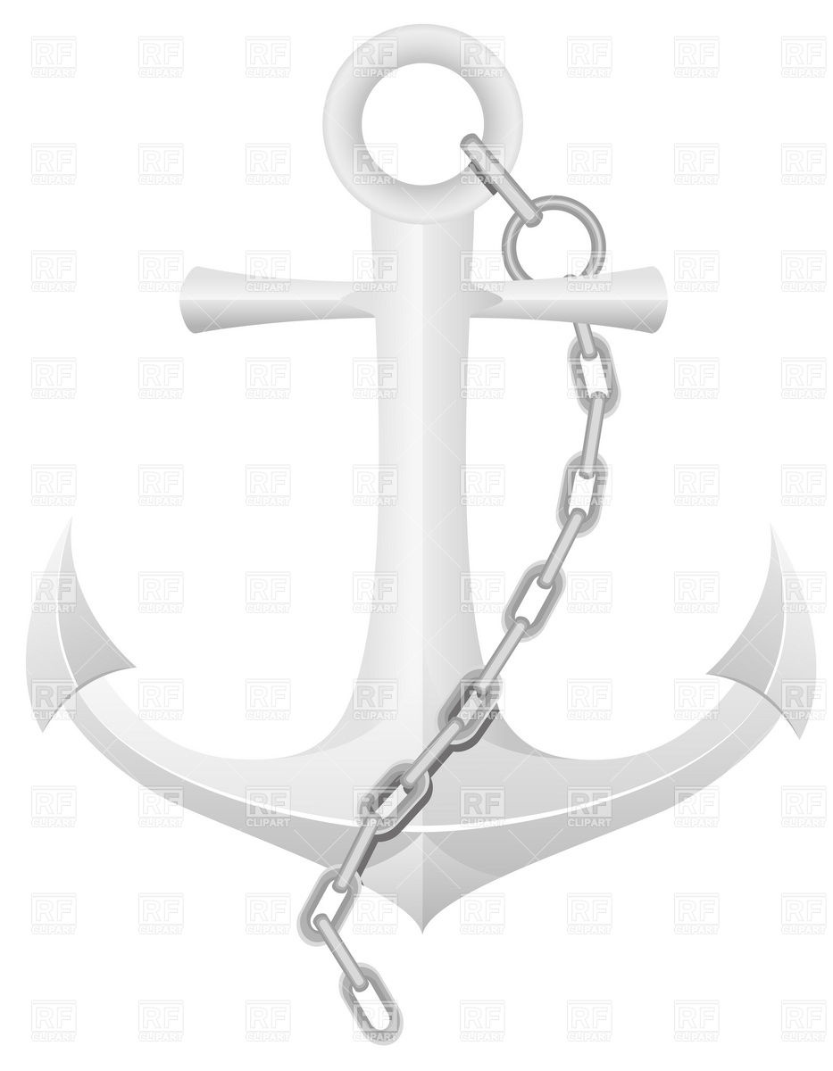 933x1200 Metal Anchor With Chain Vector Image Vector Artwork Of Objects