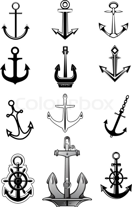 511x800 Modern And Vintage Anchor Icons For Nautical, Tattoo And Heraldry