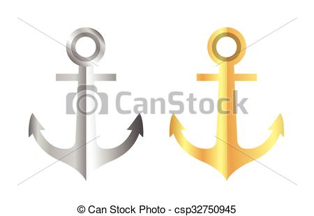 450x309 Gold And Silver Anchor Vector Design.