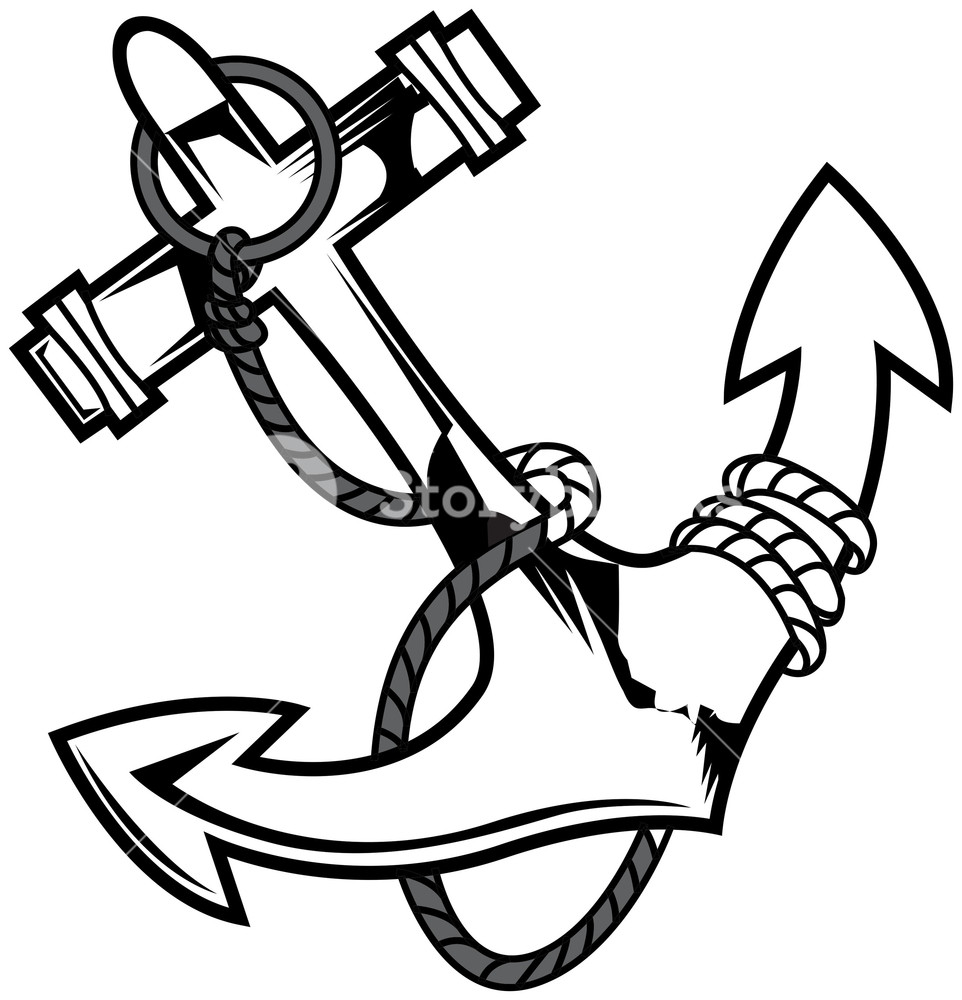 962x1000 Metal Anchor Vector Element Royalty Free Stock Image