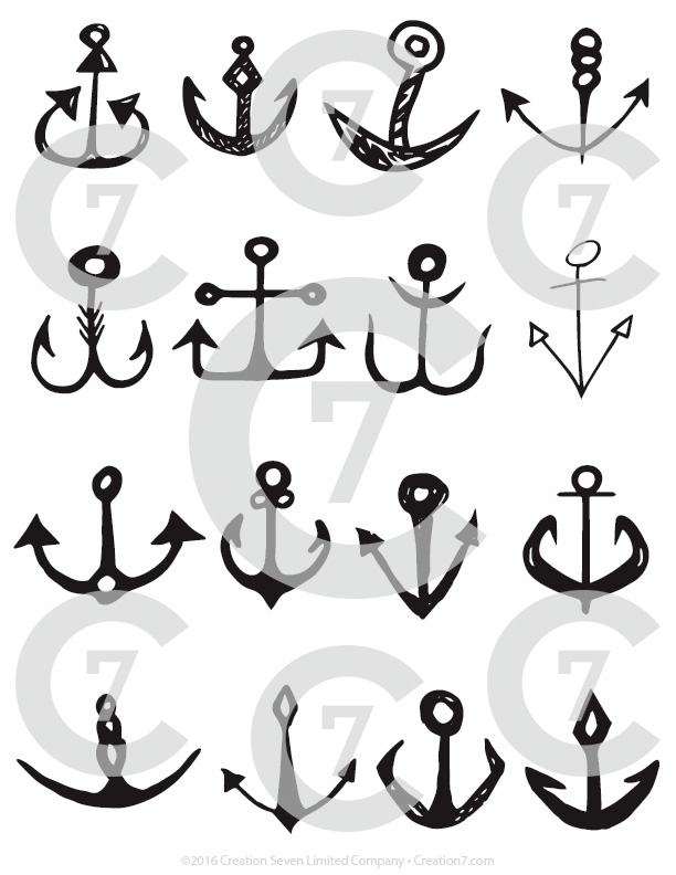 612x792 Anchors Vector Art Pack Set Of 16 Anchors! Hand Drawn Amp Vectorized.
