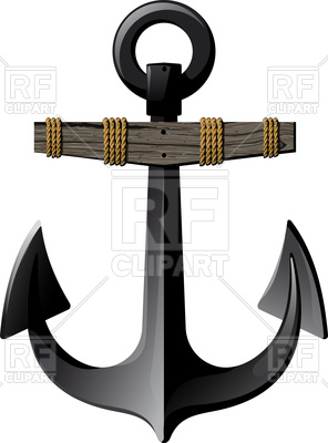 296x400 Ancient Metal Anchor With A Wooden Crossbar Vector Image Vector