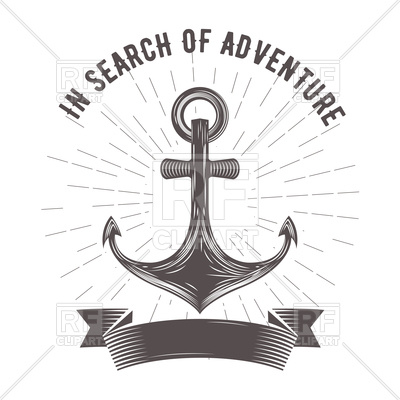 400x400 Nautical Emblem With Anchor And Banner Vector Image Vector