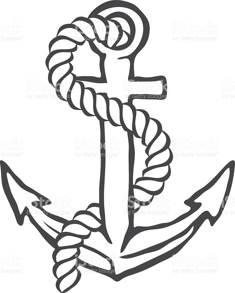 822x1024 Collection Of Anchor Drawing With Rope High Quality, Free