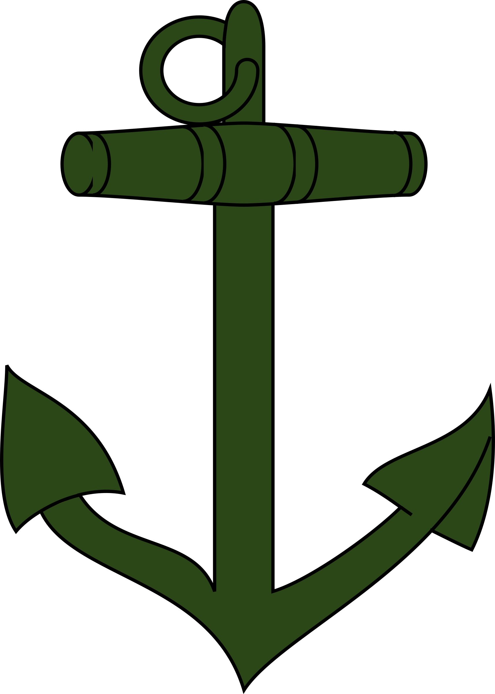 1712x2400 Green Anchor Vector Clipart Image