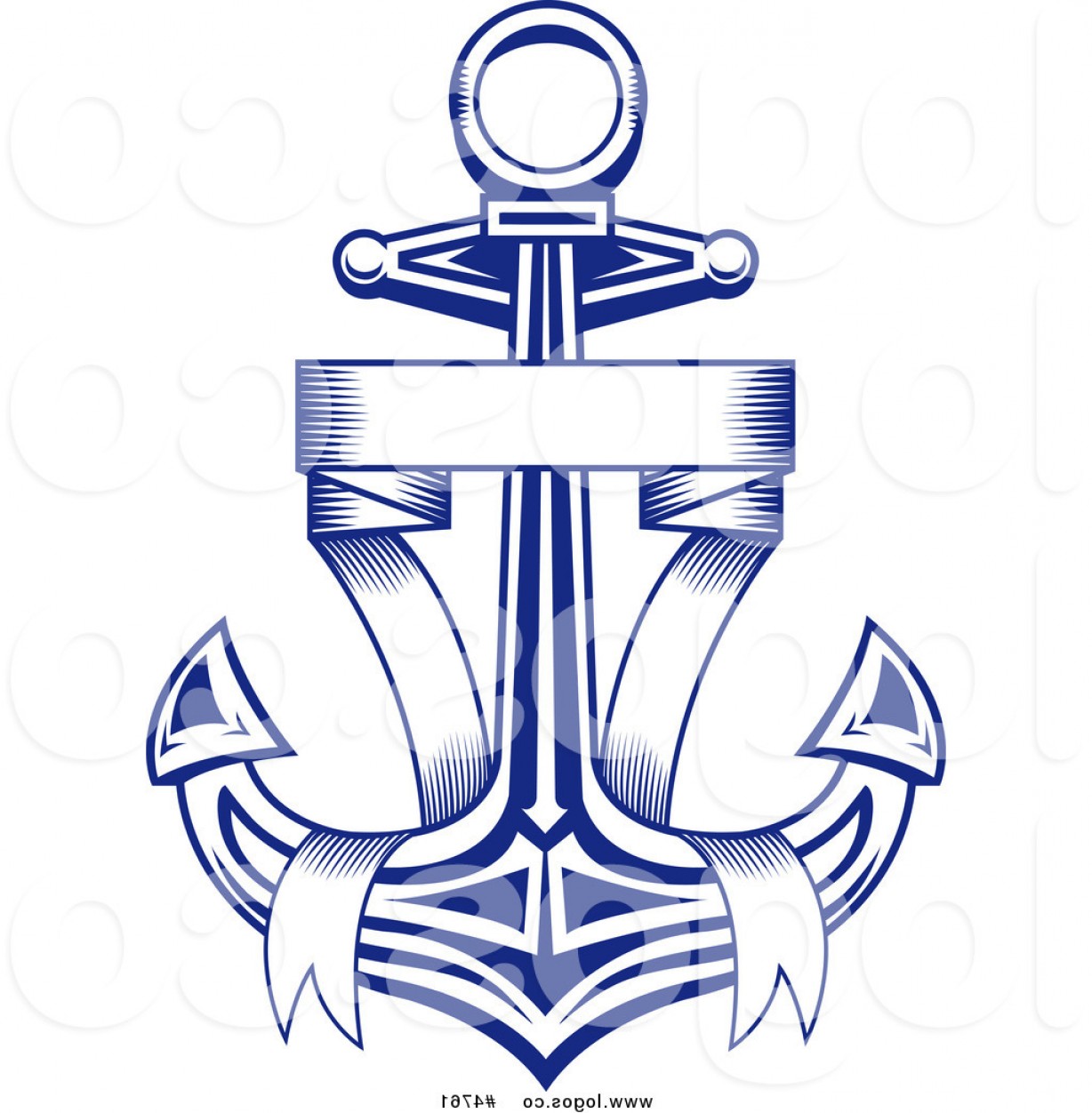1228x1252 Royalty Free Vector Of A Blue Ribbon And Anchor Logo By Vector