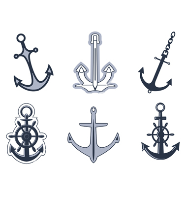 380x400 Set Of Anchor Symbols Vector By Seamartini On Vectorstock Anchor