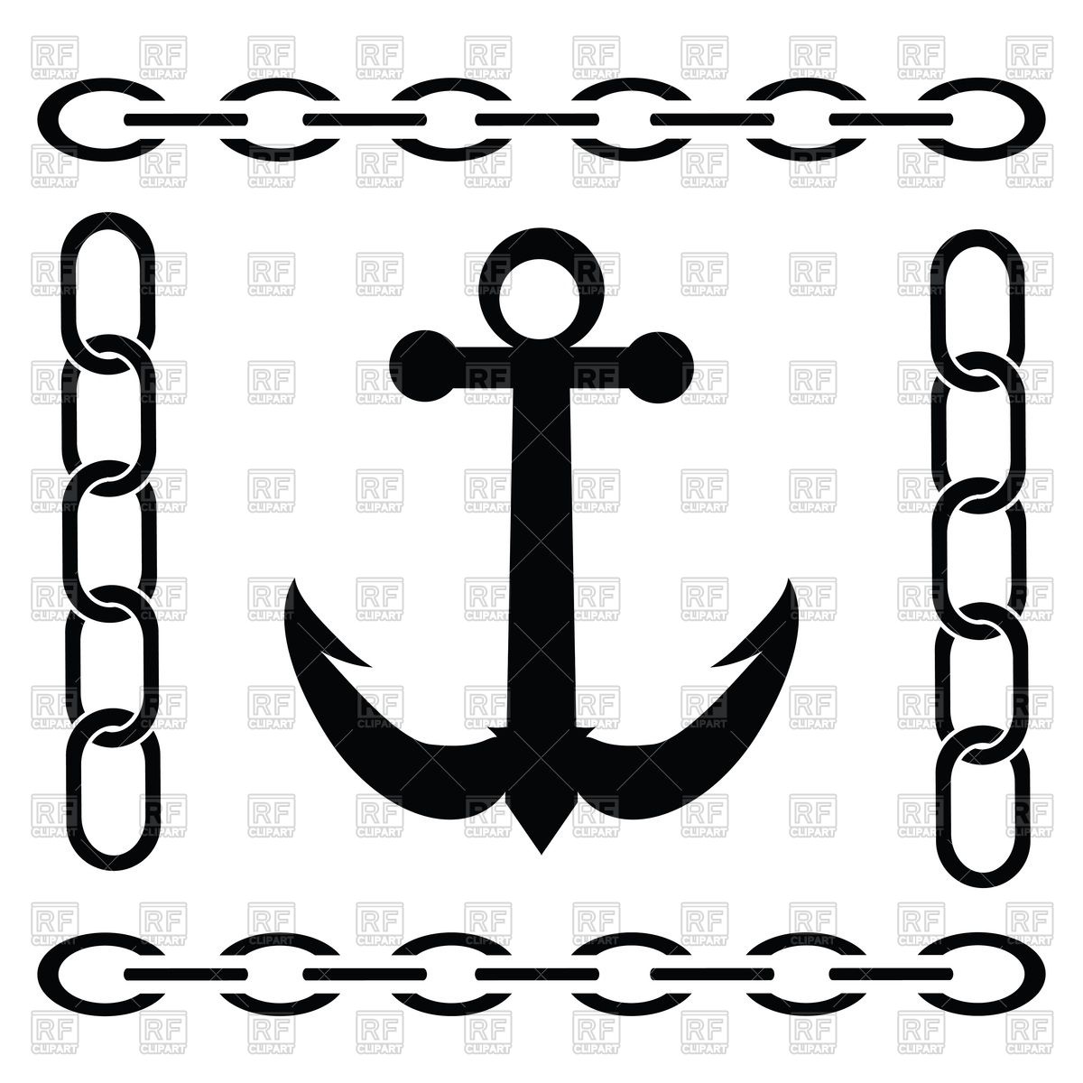 1200x1200 Square Frame And Anchor Vector Image Vector Artwork Of Borders