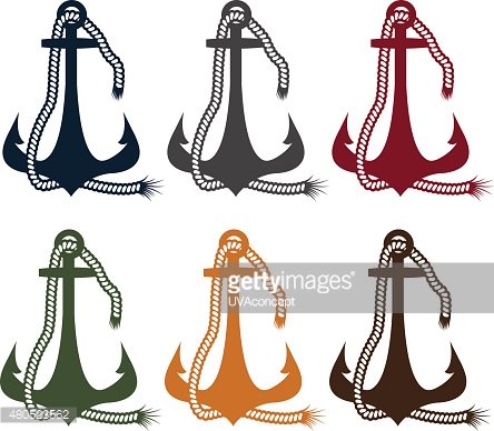 444x388 Anchor And Rope Vector Design Template Premium Clipart