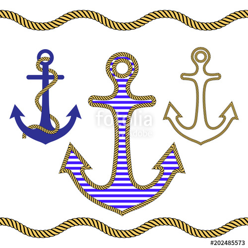 500x500 Anchor Rope Vector Illustration. Stock Image And Royalty Free