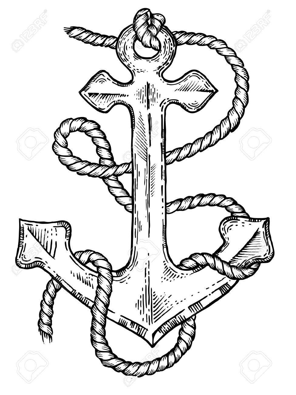 Anchor With Rope Vector at GetDrawings | Free download