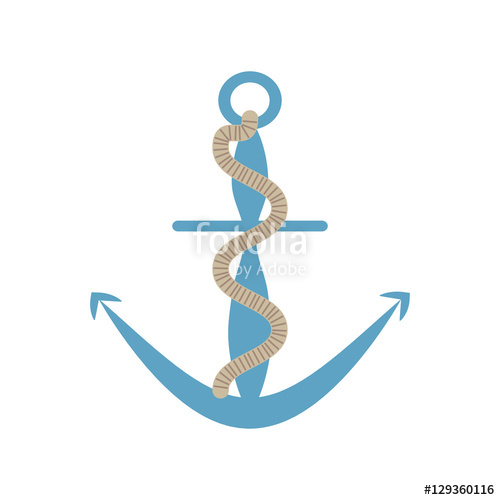500x500 Anchor Rope Marine Nautical Sign Vector Illustration Eps 10 Stock