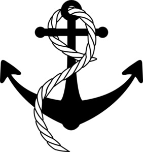 282x299 Anchor With Rope Clip Art