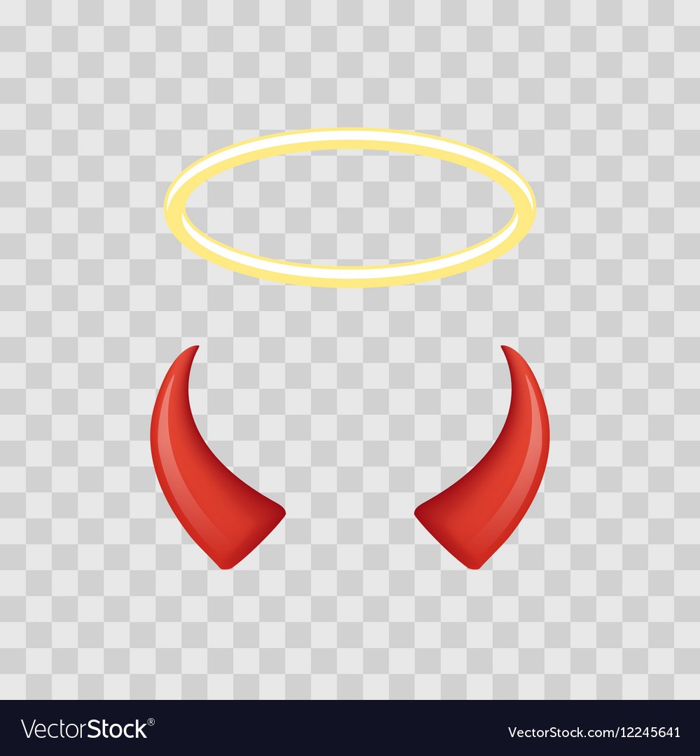 1000x1079 Angel Halo And Devil Horns Isolated On Transparent Vector 12245641