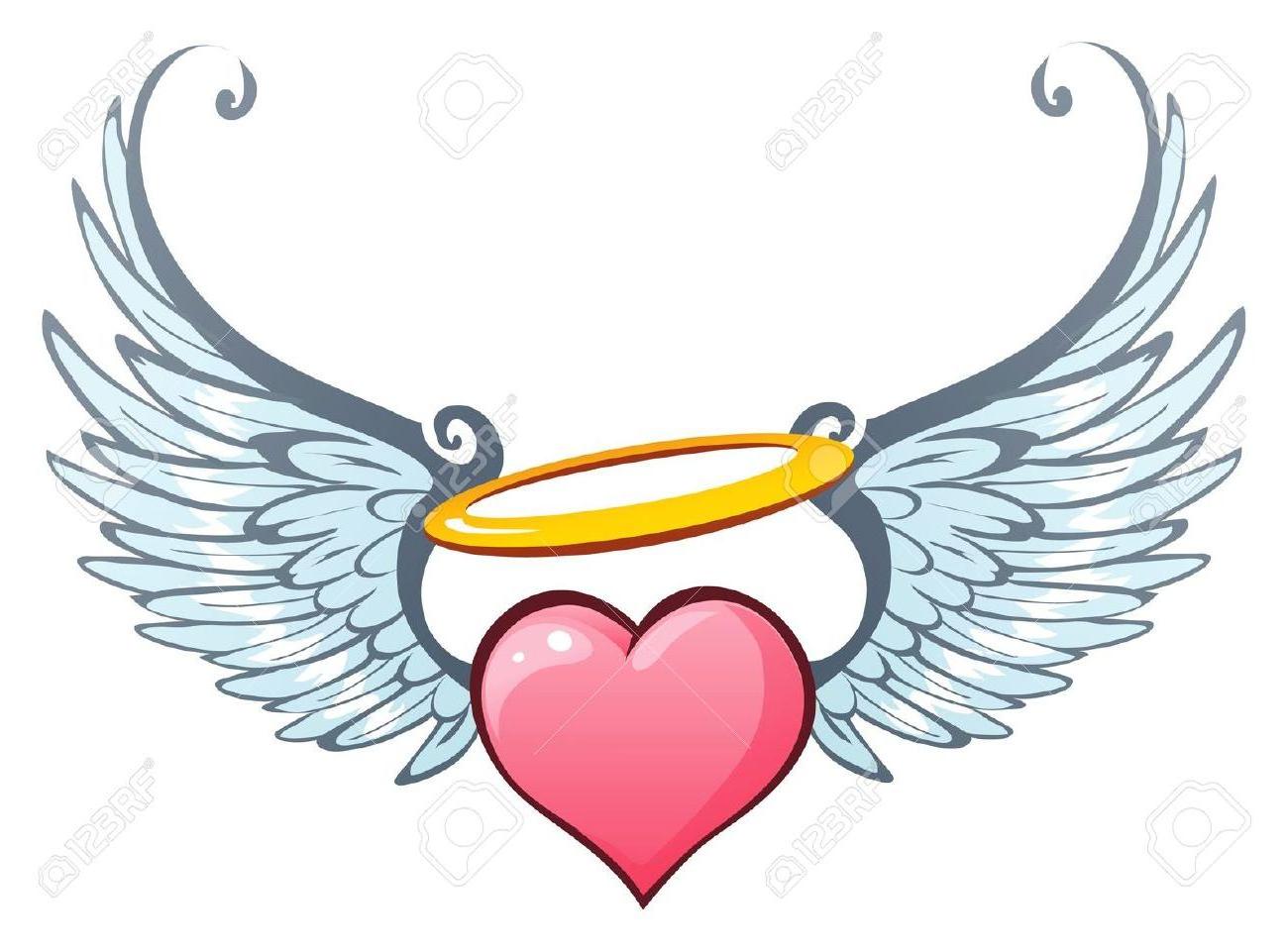 1300x961 Top Angel Wings Heart Vector Pictures