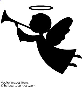 335x355 Download Angel With Trumpet Silhouette