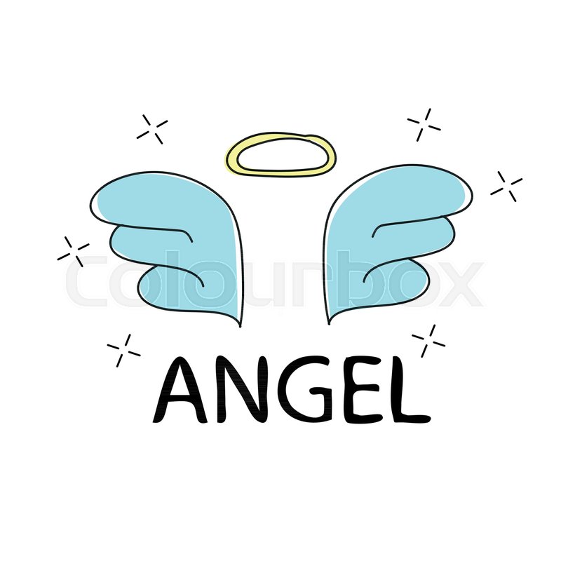 800x800 Slogan Angel Vector Print. For T Shirt Graphics