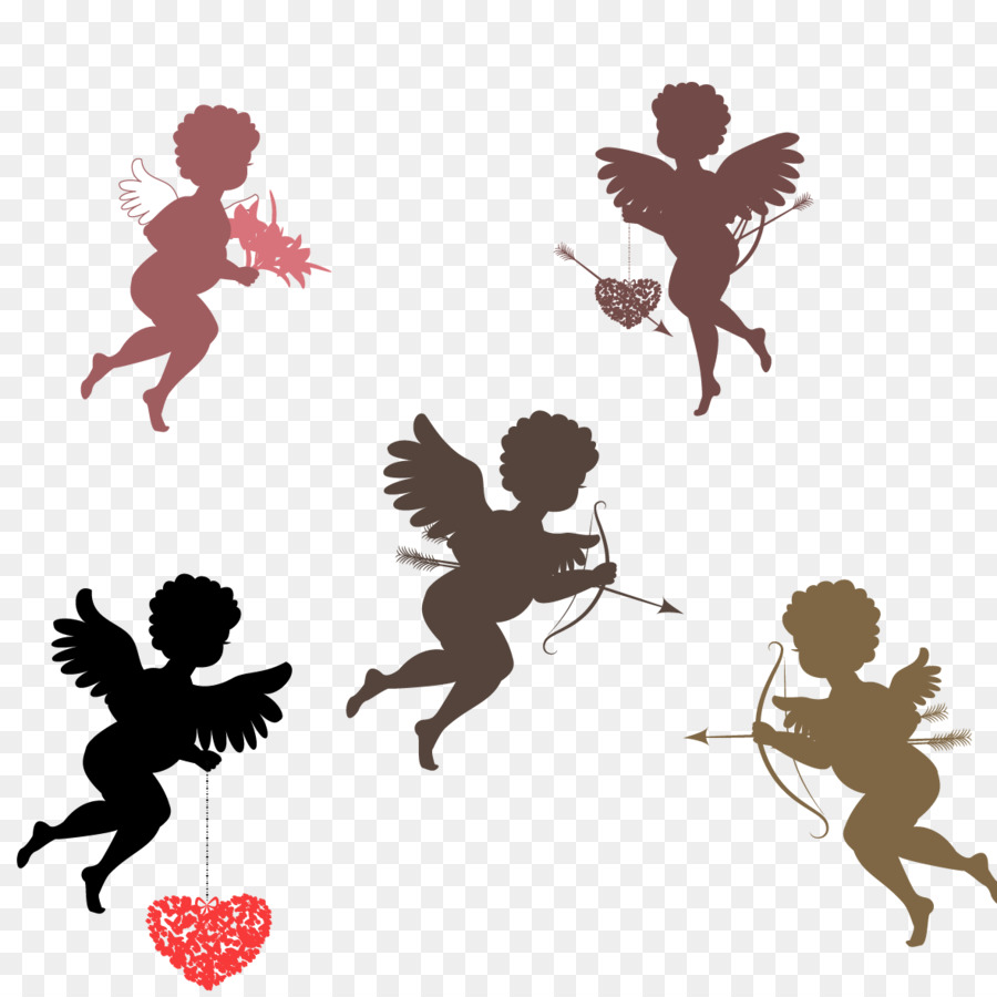 900x900 Download Psyche Revived By Cupids Kiss Silhouette Illustrat