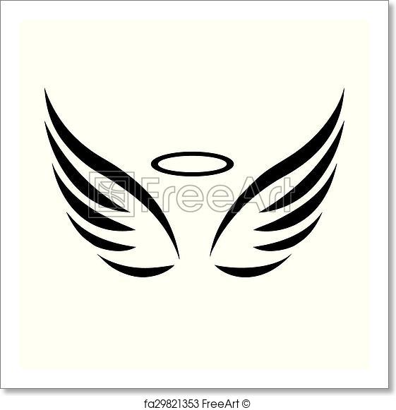 561x581 Free Art Print Of Vector Sketch Of Angel Wings. Vector Sketch Of