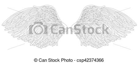 450x207 Angel Wings, Vector Illustration.