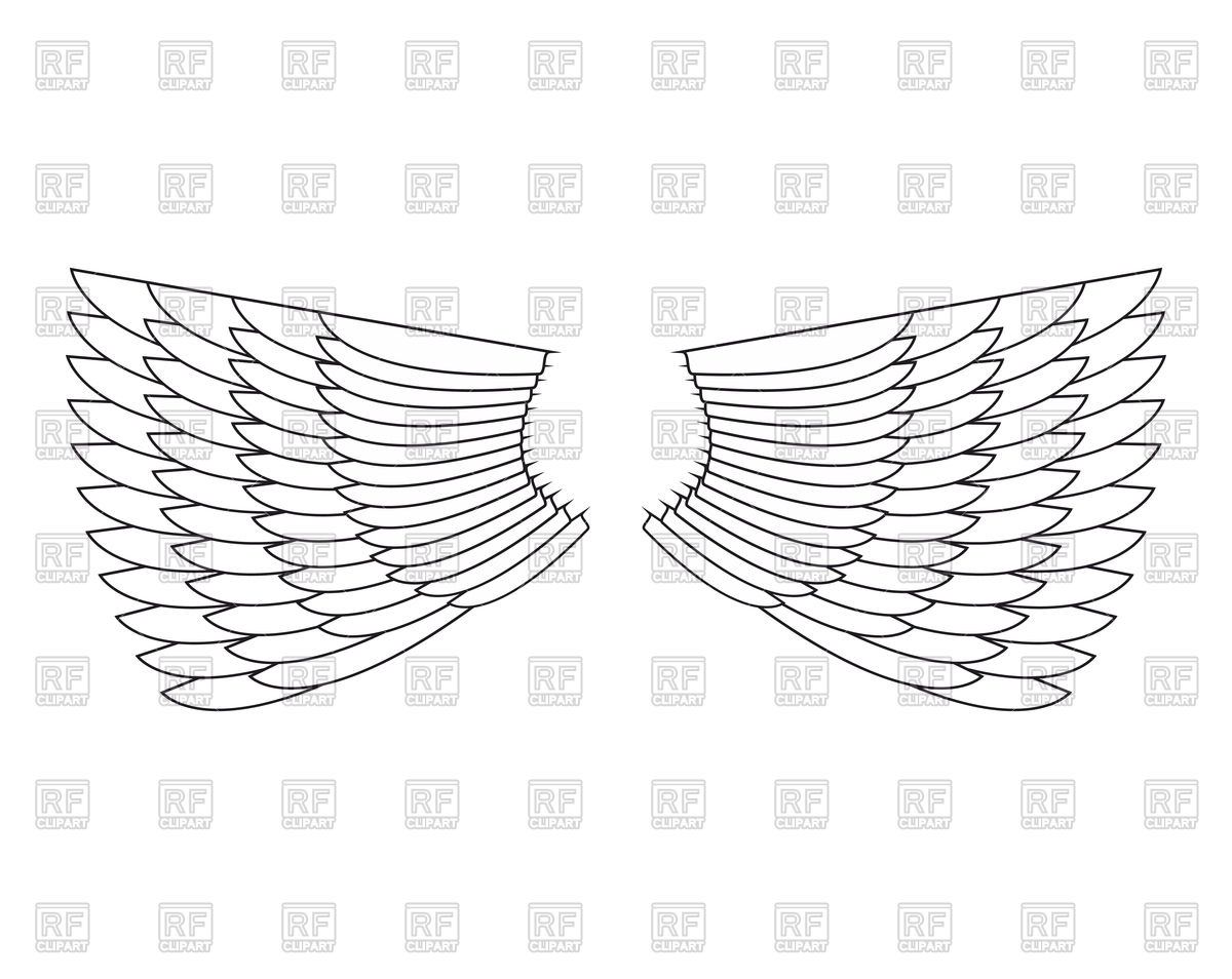 1200x954 Angel Wings Outline Isolated Vector Image Vector Artwork Of
