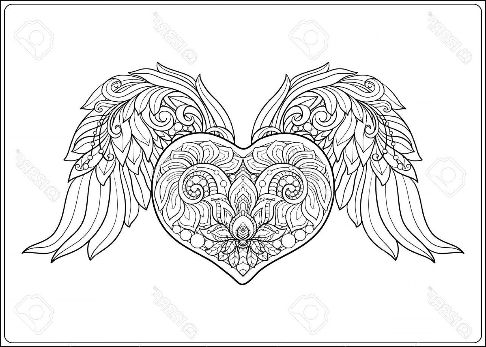 1560x1113 Heart Angel Wings Vector Art Lazttweet
