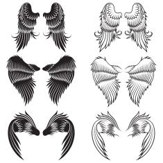 235x235 Angel Wings Black And White Royalty Free Vector Icon Set Vector