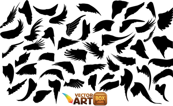 598x368 Angel Wing Silhouette Free Vector Download (6,514 Free Vector) For