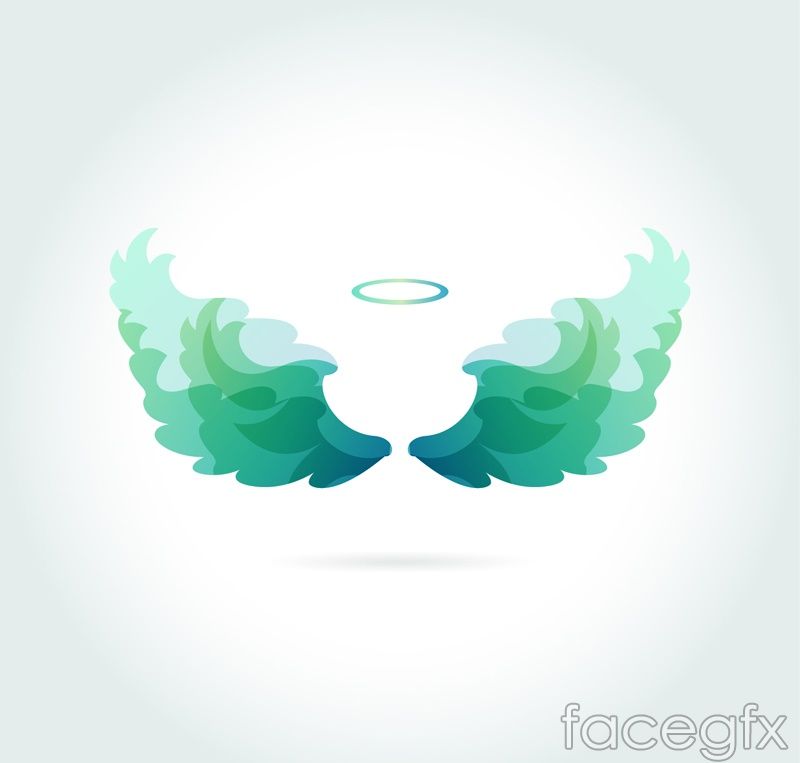 800x763 Green Angel Halo And Wings Vector Graphics Free Vectors