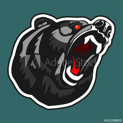 500x500 Angry Bear. Vector Logo In The Form Of A Head Growling Bear