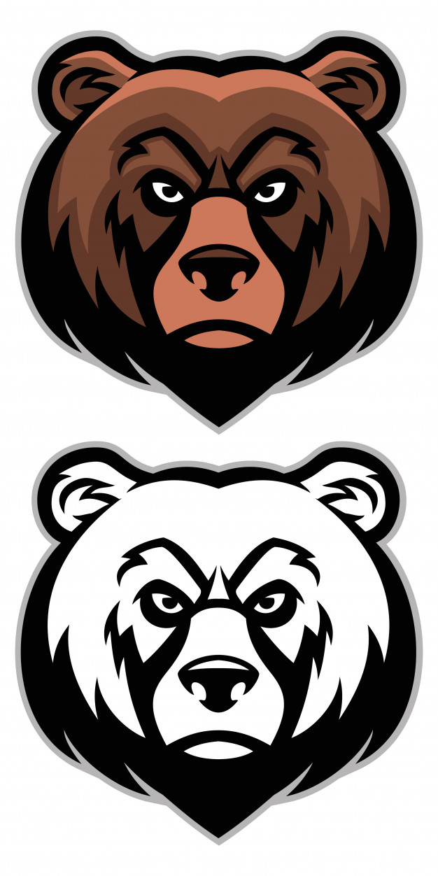626x1252 Angry Bear Head Mascot Set Vector Premium Download