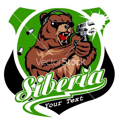 380x400 Angry Bear With Gun Vector My Vectors Guns, Bears