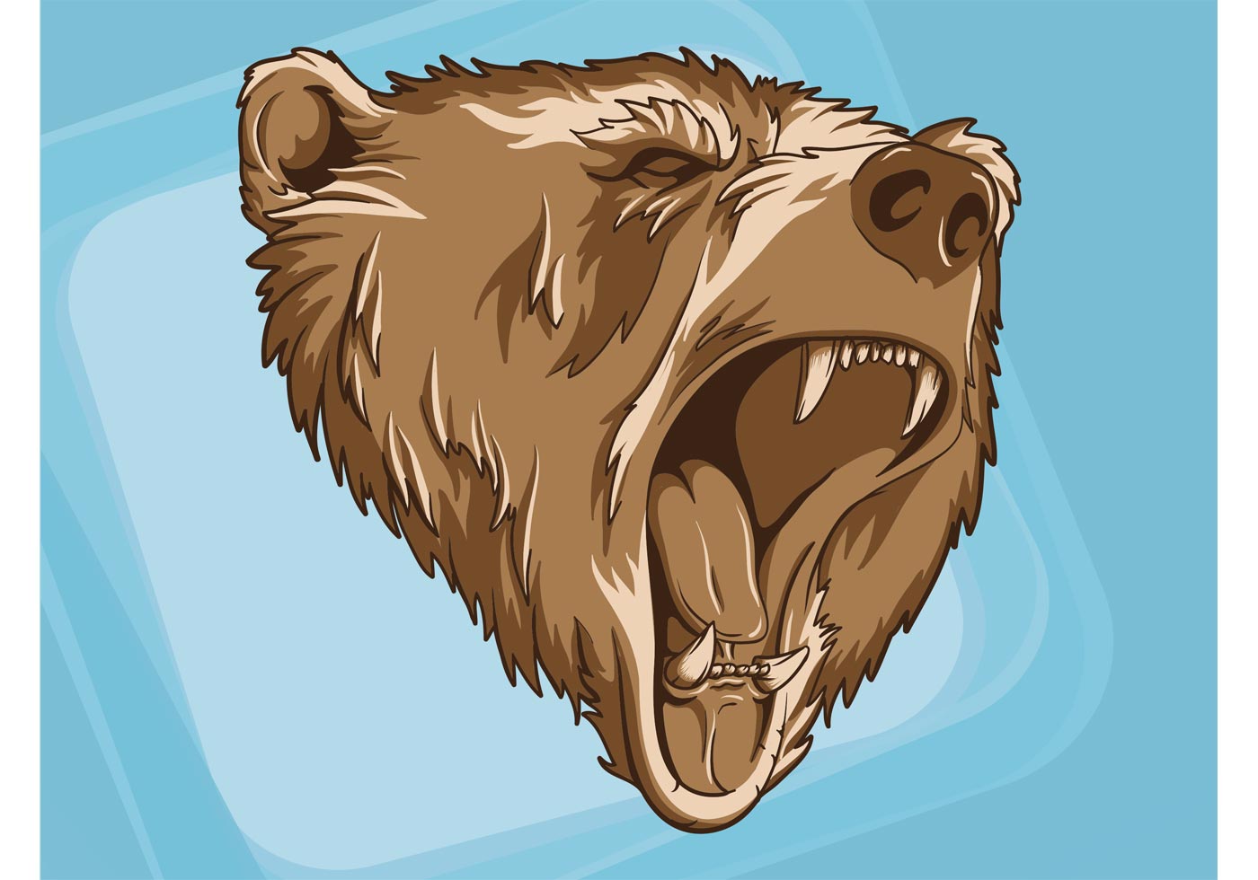 1400x980 Bear Head Free Vector Art